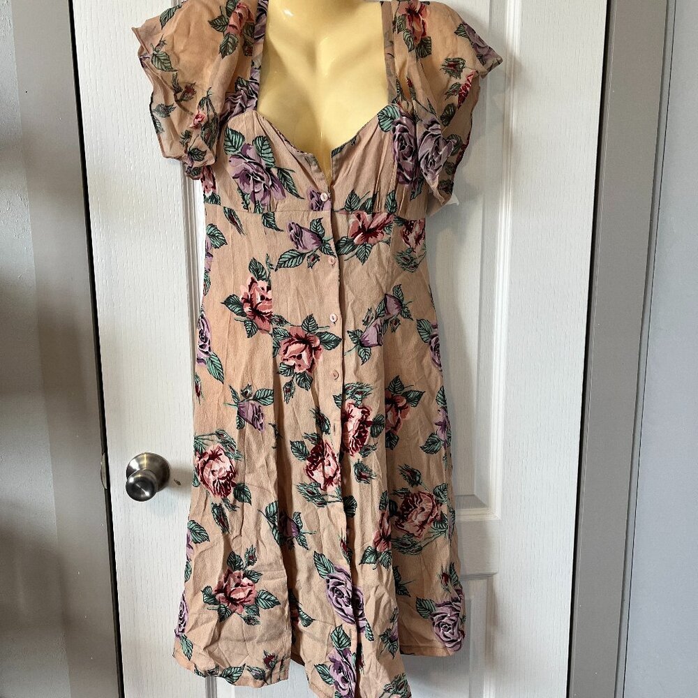 90s Size S Y2k Vintage Floral Dress Gail Garner